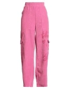 Disclaimer Woman Pants Pink Size L Polyester, Polyamide In Pink