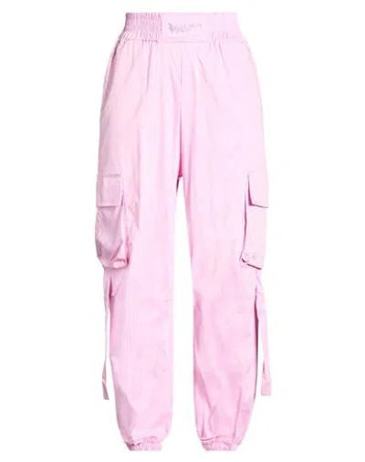 Disclaimer Woman Pants Pink Size M Cotton, Elastane