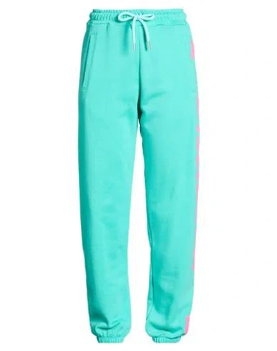 Disclaimer Woman Pants Turquoise Size M Cotton In Blue