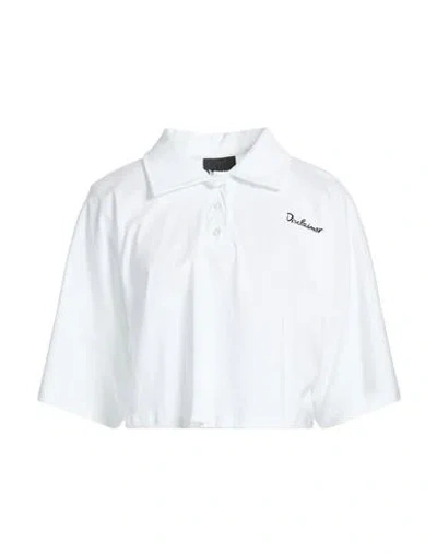 Disclaimer Woman Polo Shirt White Size L Cotton