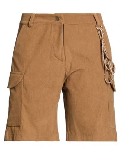 Disclaimer Woman Shorts & Bermuda Shorts Camel Size M Polyester In Brown