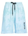 Disclaimer Woman Shorts & Bermuda Shorts Sky Blue Size L Polyester, Elastane