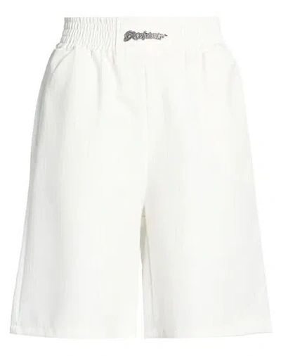 Disclaimer Woman Shorts & Bermuda Shorts White Size L Polyester, Polyamide