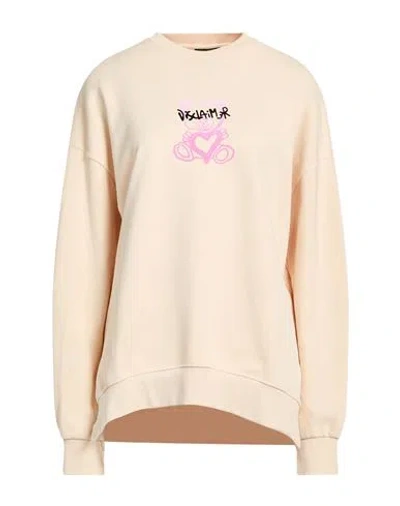 Disclaimer Woman Sweatshirt Beige Size M Cotton In Neutral