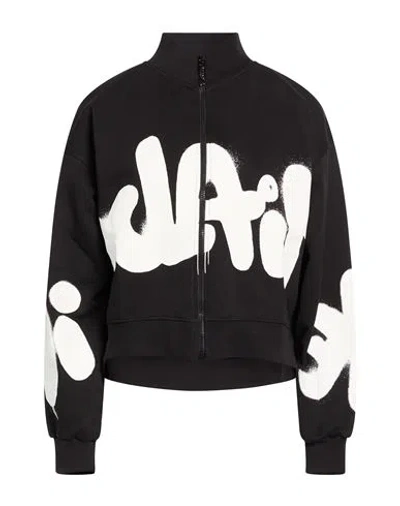 Disclaimer Woman Sweatshirt Black Size M Cotton In Multi