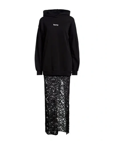 Disclaimer Woman Sweatshirt Black Size S Cotton, Polyamide, Elastane In Multi