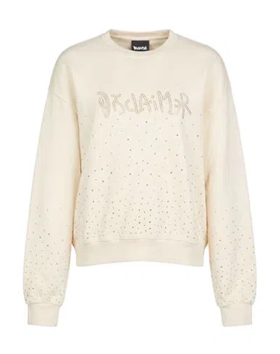Disclaimer Woman Sweatshirt Cream Size M Cotton In Neutral