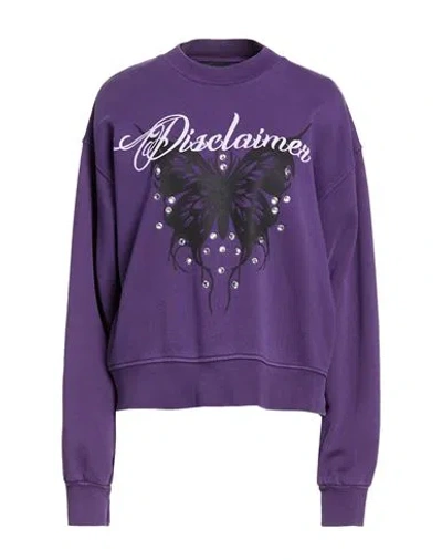 Disclaimer Woman Sweatshirt Dark Purple Size S Cotton