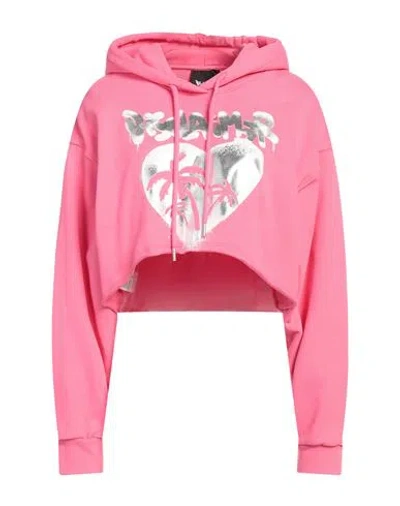 Disclaimer Woman Sweatshirt Fuchsia Size S Cotton In Pink