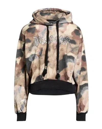 Disclaimer Woman Sweatshirt Light Brown Size M Cotton In Multi