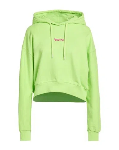 Disclaimer Woman Sweatshirt Lime Green Size S Cotton