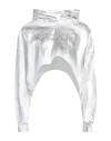 Disclaimer Woman Sweatshirt Silver Size M Cotton In Silver