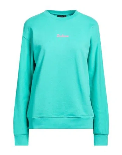 Disclaimer Woman Sweatshirt Turquoise Size M Cotton In Blue