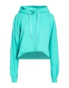 Disclaimer Woman Sweatshirt Turquoise Size S Cotton In Blue