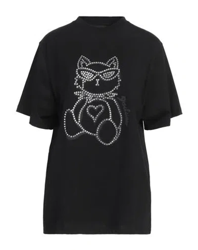 Disclaimer Woman T-shirt Black Size L Cotton
