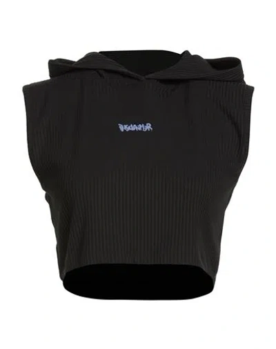 Disclaimer Woman T-shirt Black Size L Polyester, Viscose, Elastane