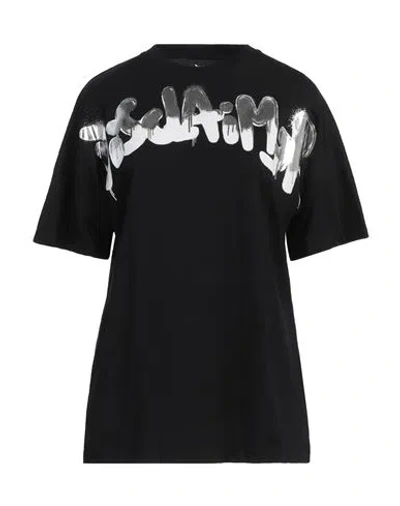Disclaimer Woman T-shirt Black Size L Cotton In Black