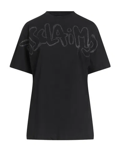 Disclaimer Woman T-shirt Black Size M Cotton
