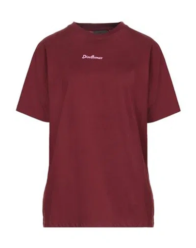 Disclaimer Woman T-shirt Burgundy Size L Cotton