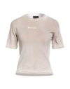 Disclaimer Woman T-shirt Khaki Size L Cotton, Elastane