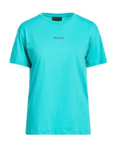 Disclaimer Woman T-shirt Turquoise Size L Cotton In Blue
