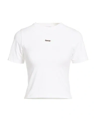 Disclaimer Woman T-shirt White Size S Cotton, Elastane