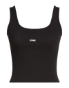 Disclaimer Woman Tank Top Black Size L Cotton, Elastane In Black