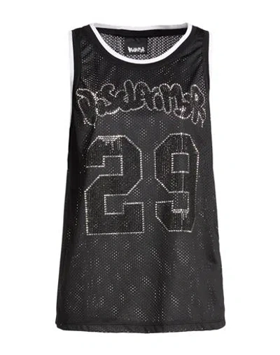 Disclaimer Woman Tank Top Black Size L Polyester