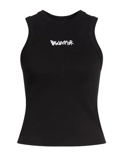 Disclaimer Woman Tank Top Black Size M Cotton, Elastane
