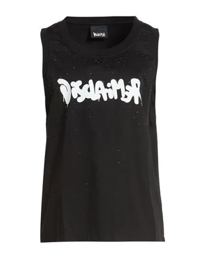Disclaimer Woman Tank Top Black Size S Cotton, Elastane