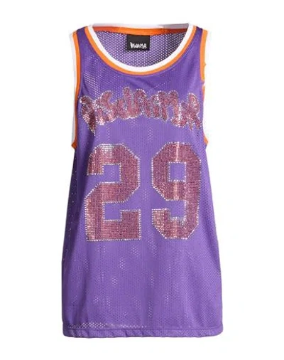 Disclaimer Woman Tank Top Purple Size L Polyester