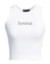 Disclaimer Woman Tank Top White Size M Polyamide, Elastane In Multi