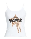 Disclaimer Woman Tank Top White Size S Cotton, Elastane In White