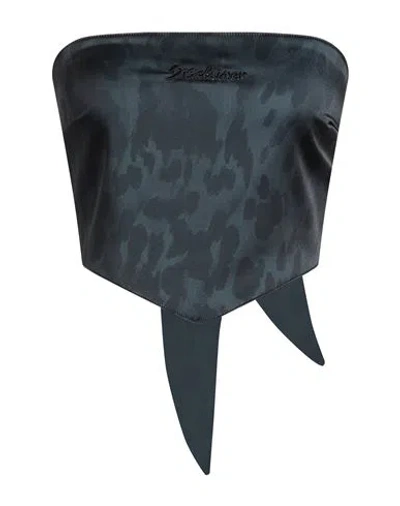 Disclaimer Woman Top Charcoal Size S Polyester, Elastane In Blue