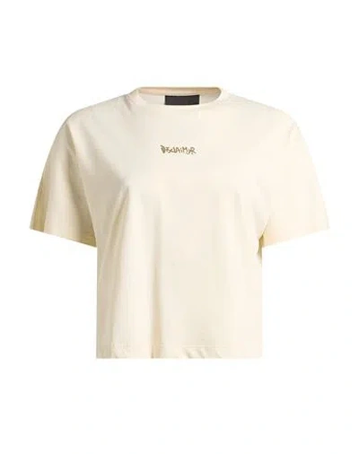 Disclaimer Woman T-shirt Cream Size L Cotton In White