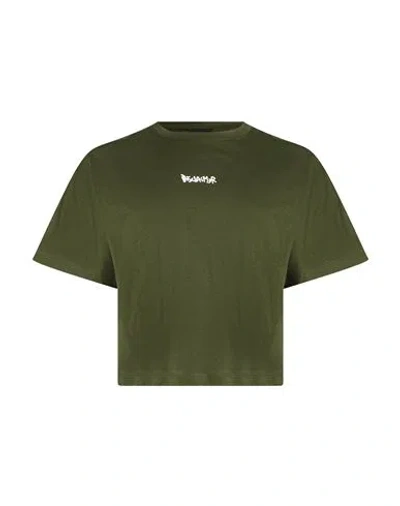 Disclaimer Woman T-shirt Military Green Size S Cotton In Multi
