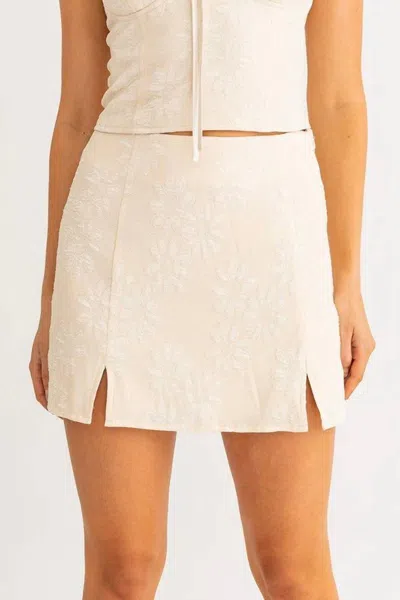 Disco Avenue Bloom Mini Skirt In Beige In Sand