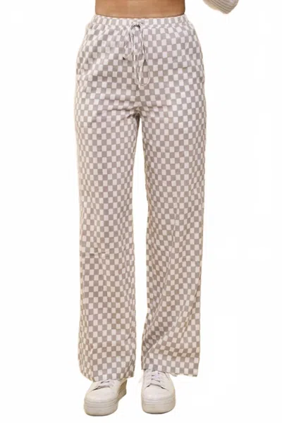 Disco Avenue Check Yourself Pants In Grey-white In Multi