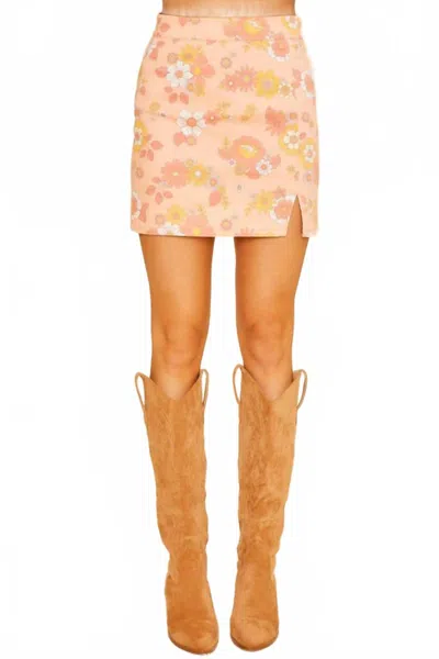Disco Avenue Ever After Mini Skirt In Orange In Brown
