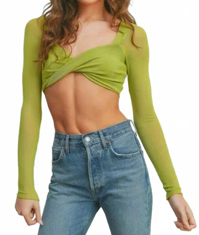 Disco Avenue Infinity Crop Top In Green