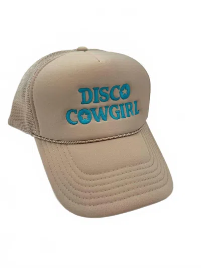 Disco Cowgirl Women's Trucker Cap In Tan In Beige