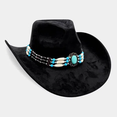 Discontinued Beaded Western Concho Band Cowboy Hat In Black