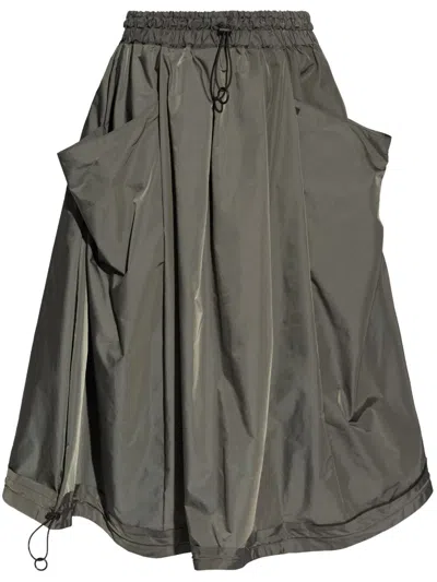 Discord Yohji Yamamoto A-line Midi Skirt In 灰色