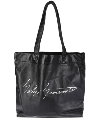 Discord Yohji Yamamoto Large Signature Tote Bag In Black