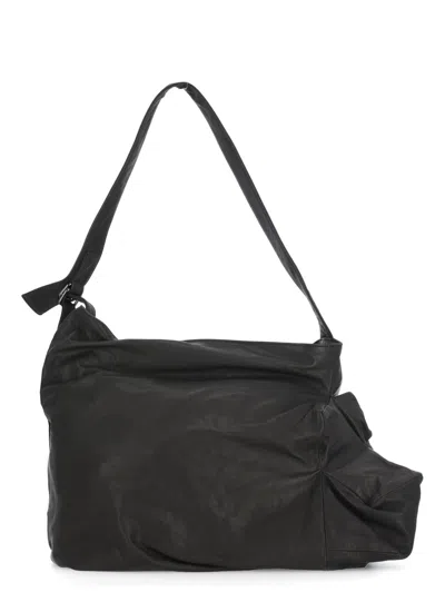 Discord Yohji Yamamoto Grained Leather Shoulder Bag In Black