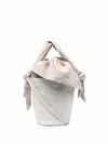 Discord Yohji Yamamoto Linen-lined Leather Bucket Bag In Neutrals