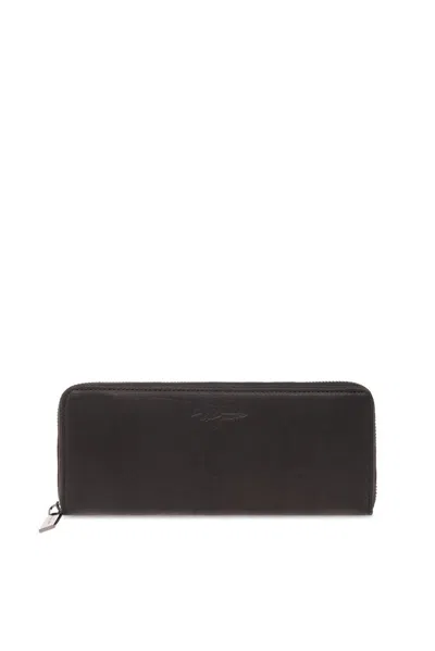Discord Yohji Yamamoto Logo Debossed Zipped Wallet In Black