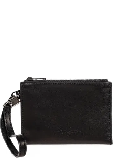 Discord Yohji Yamamoto Logo-debossed Leather Wallet In Black