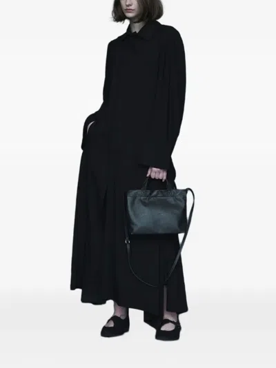 Discord Yohji Yamamoto Mini Logo-embossed Leather Tote Bag In Black