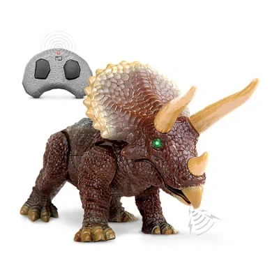 Discovery Rc Triceratops Led Infrared Remote Control Toy In Brown